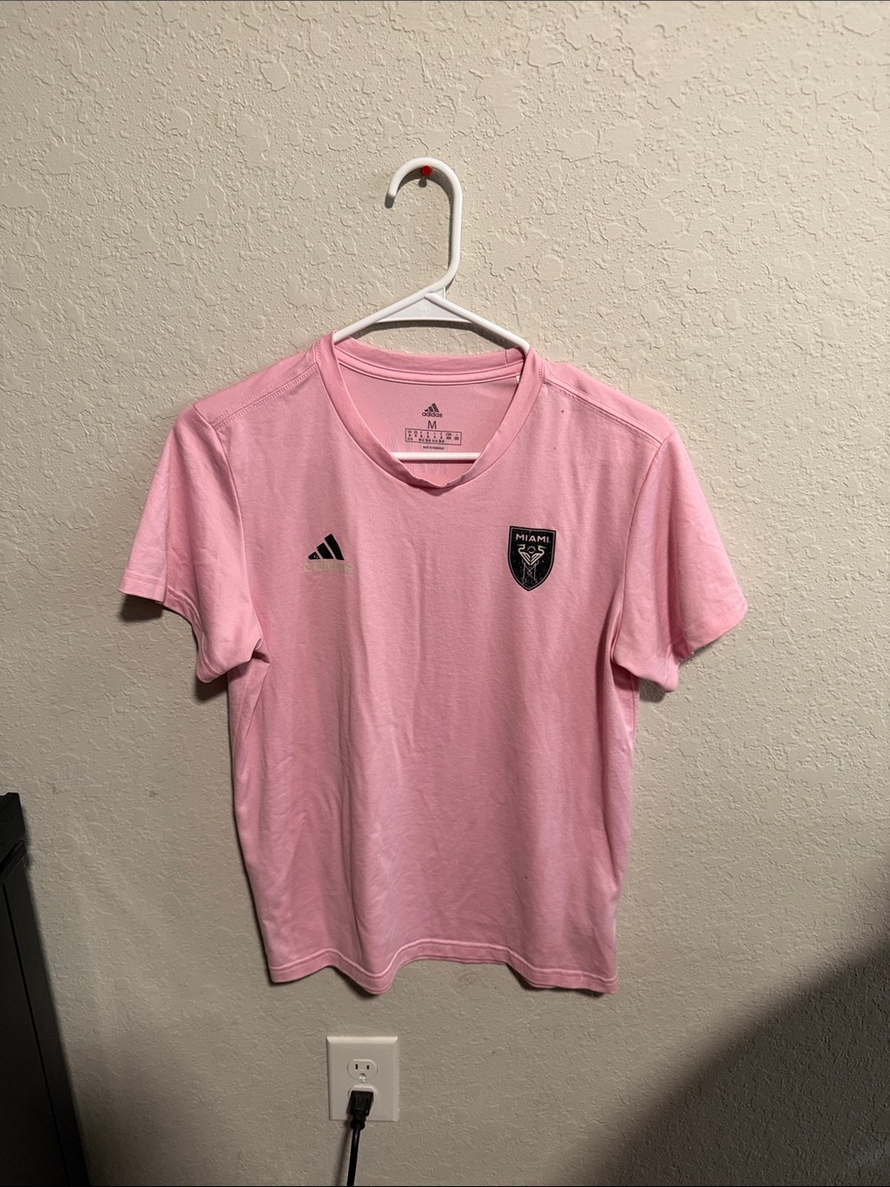 adidas Pink Miami Crest Short Sleeve Soccer Top